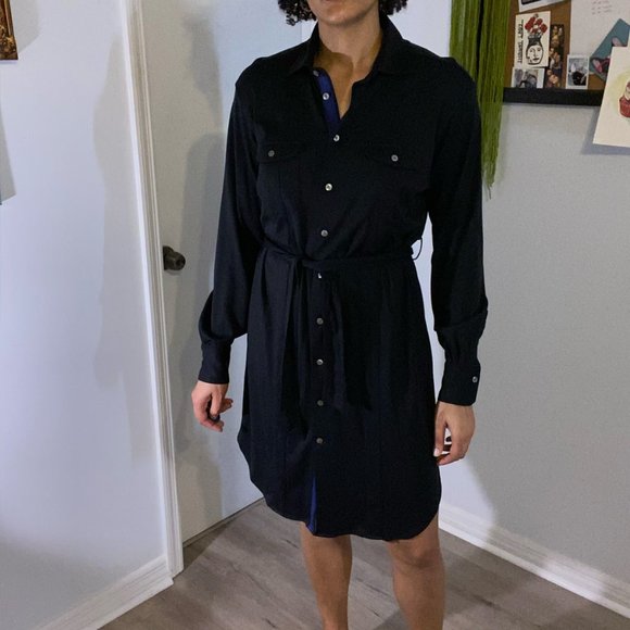 Façonnable Belted Shirt Dress — Size 10 - Picture 1 of 4